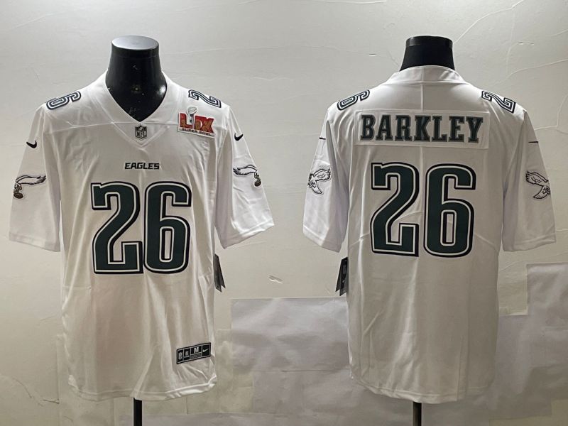 Men Philadelphia Eagles #26 Barkley White 2025 Nike Vapor Limited NFL Jersey style 3
